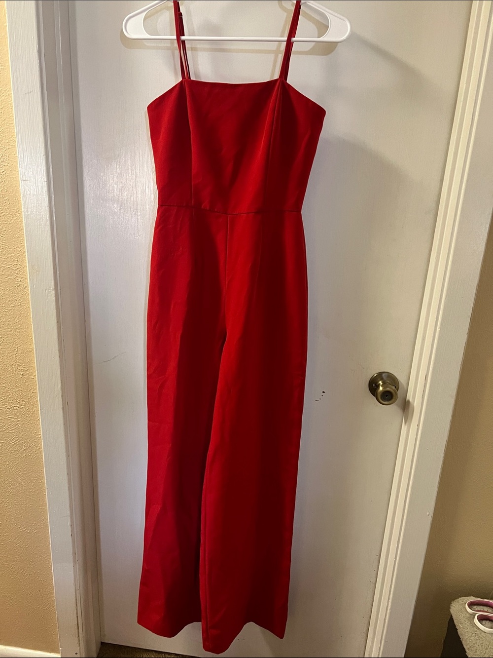 Gianni Bini Red Spaghetti-Strap Wide-Leg Jumpsuit